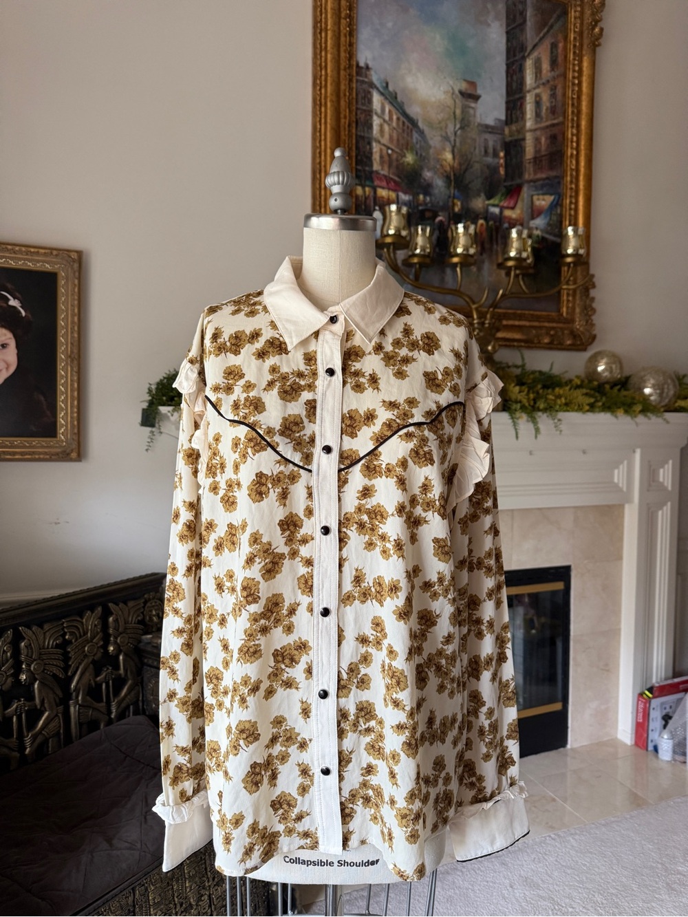 NWOT Double D Ranch Floral blouse 5th Ave Top Sz M. - Picture 11 of 14